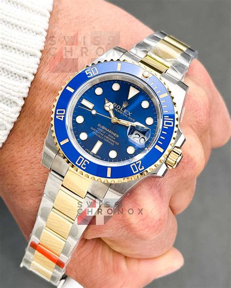 how much gold is in a rolex submariner two-tone|rolex 126613lb for sale.